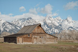 Fototapeta Góry - Barn on Mormon row