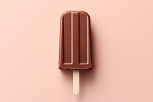 Minimal simple flat chocolate block ice cream. AI generated