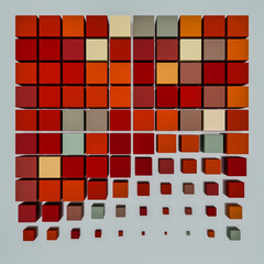 an array of vibrant, multi-colored cubes. a colorful and captivating composition. 3d render.