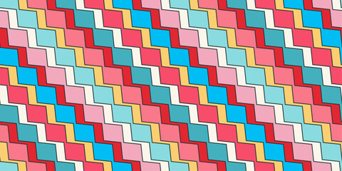 Aufkleber - Pink cartoon steps. Abstract step pattern. Stylish and endless patern. For the interior, packaging, pillows, cups, notebooks, wallpapers.