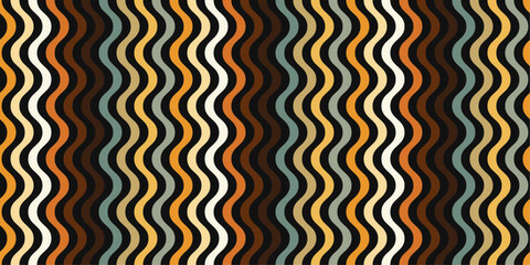Aufkleber - Wavy stylish lines. Alternating lines going one after another. Stylish and endless patern. For the interior, packaging, pillows, cups, notebooks, wallpapers.