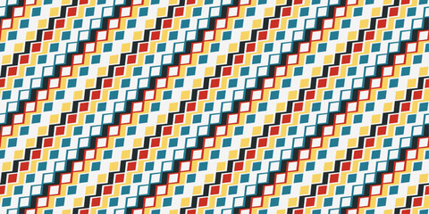 Poster - Colorful diagonal with rhombs, seamless pattern. Stylish and endless patern. For the interior, packaging, pillows, cups, notebooks, wallpapers.