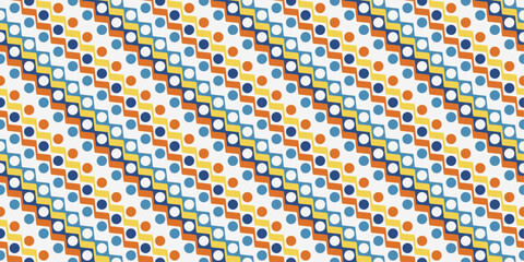 Poster - Colorful diagonal with dots, seamless pattern. Stylish and endless patern. For the interior, packaging, pillows, cups, notebooks, wallpapers.