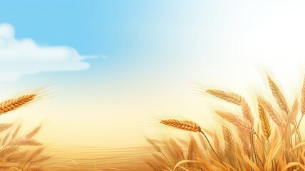 Wall Mural - wheat field. web banner with copy space. generative ai