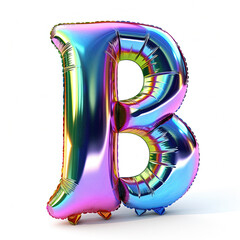 Silver metallic mylar balloon letter B