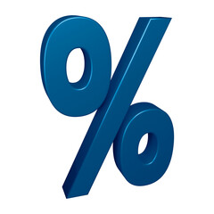Poster - 3D blue percent symbol or icon design