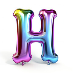 Wall Mural - Silver metallic mylar colorful balloon letter H