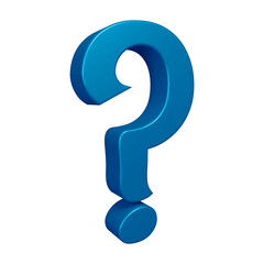 Poster - 3D blue question mark or icon design