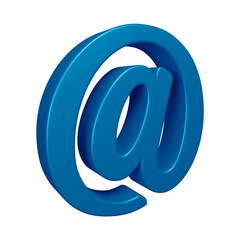 Poster - 3D blue email or at symbol design