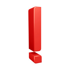 Poster - 3D red exclamation mark symbol or icon design
