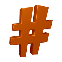 Poster - 3D brown hashtag symbol or icon design