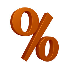 Poster - 3D brown percent symbol or icon design