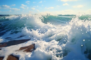 Poster - waves on beach in summer