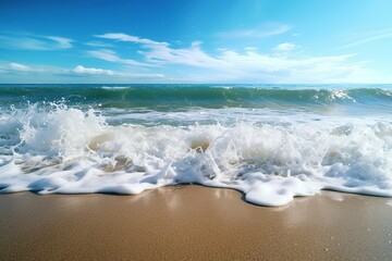 Poster - waves on beach in summer