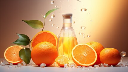 Poster - Skincare product with citrus. Illustration AI Generative