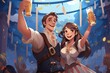 © Kay - Oktoberfest with German Beer and german tracht | Generative AI