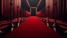 Red Carpet On Black Background Generative By Ai 