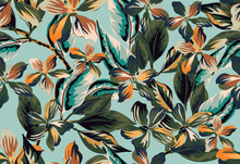 Colorful Floral Pattern. Autumn Floral Background. Floral Pattern, Perfect For Decoration And Fabrics
