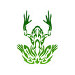 Illustration vector graphic of tribal art design tattoo green frog