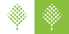 Logo Design Set Icon Tree Technology Vector Illustration
