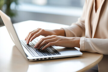 Technology sitting office corporate online cyberspace person laptop hands table business working concept computer businessman