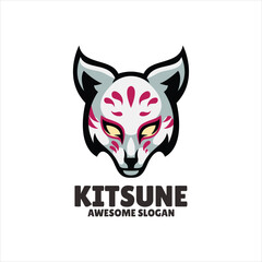 Wall Mural - kitsune mascot illustration logo design