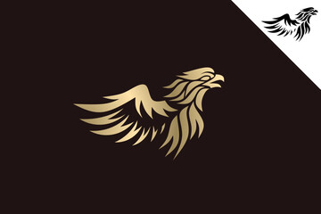 Wall Mural - Eagle wings gold logo