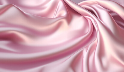 Smooth elegant pink silk fabric background. Textile texture. Generative AI