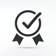 Approved icon, vector isolated illustration. Quality guarantee icon in trendy flat style design 