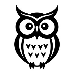 black owl icon vector