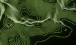 © Kavik - 3D green contour layers. Futuristic data. Topographic contour map.