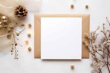 Poster - Christmas holiday card paper. Generate Ai