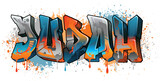 Fototapeta Młodzieżowe - Graffiti Styled Urban Street Art Tagging Name Design - Judah