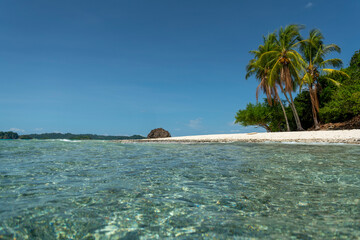  Small tropical island, Granito de Oro island, Coiba national park, Panama, Central America - stock photo