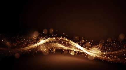 Wall Mural - Abstract golden wave on dark background. Vector illustration for your design.Generative AI