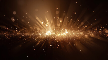 Wall Mural - abstract golden background with bokeh defocused lights and stars.Generative AI