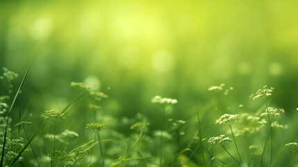 Abstract blur green color for background, blurred and defocused effect spring concept for design