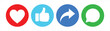 © ikonisto - like, Share, comment and love icon button, social media vector