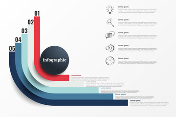 Poster - Infographic that reports about the workflow in each step with a total of 5 topics.