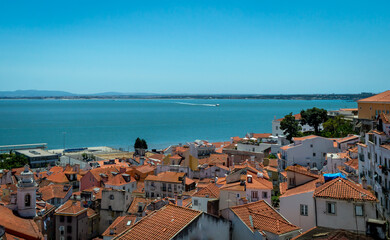 Lisbon. Portugal- 07.09.2-23. A panoramic view of the Alfama district from a vantage point.