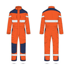 illustration of work wear front and back view