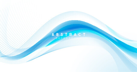 Poster - abstract blue dynamic wavy background. futuristic hi-technology concept. vector illustration