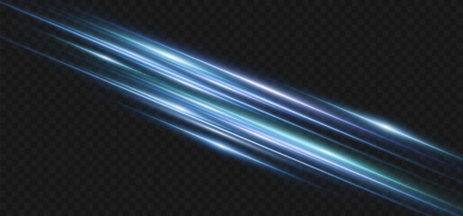 Wall Mural - vector illustration in blue color. set of light effects. glare and flash. bright beams of light. glo
