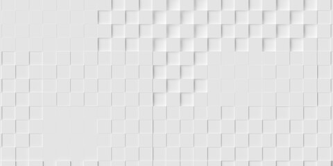 Wall Mural - Offset white cube boxes block background wallpaper banner texture pattern template