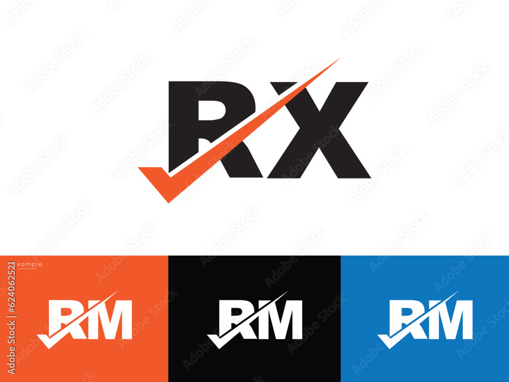 Modern Checkmark rx Logo, Creative rx Logo Letter Design Stock Vector ...