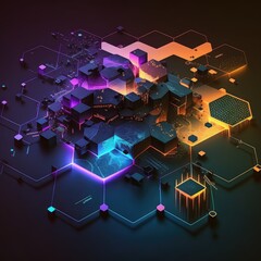 Hexagonal honeycomb technology background