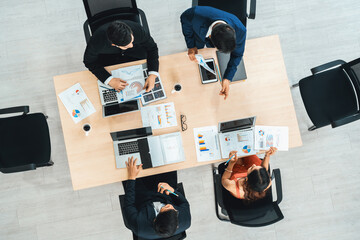 Poster - business people group meeting shot from top view in office . profession businesswomen, businessmen a