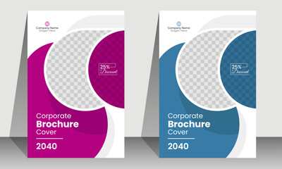 Professional Corporate promotional business brochure cover design template or annual report template
