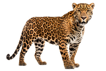 jaguar isolated on transparent background ,leopard wildcat clipart ,generative ai