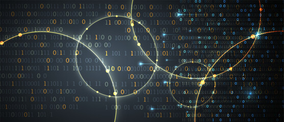 Technology background. Big data concept. Binary computer code.